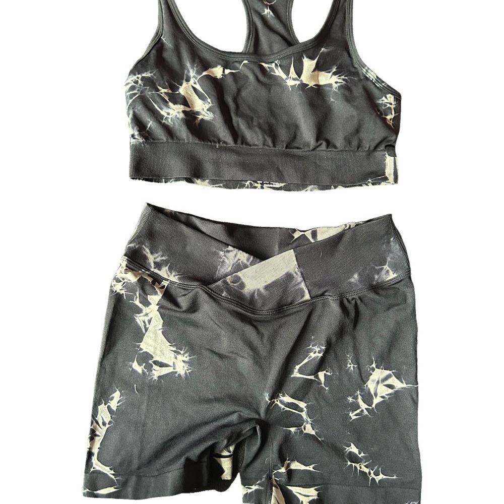 Tie-Dye Sports Bra and Shorts Set NWOT